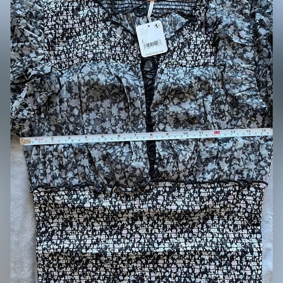 𝅺free People Beatrice Ruffle Blouse Top ,L - Picture 3 of 6